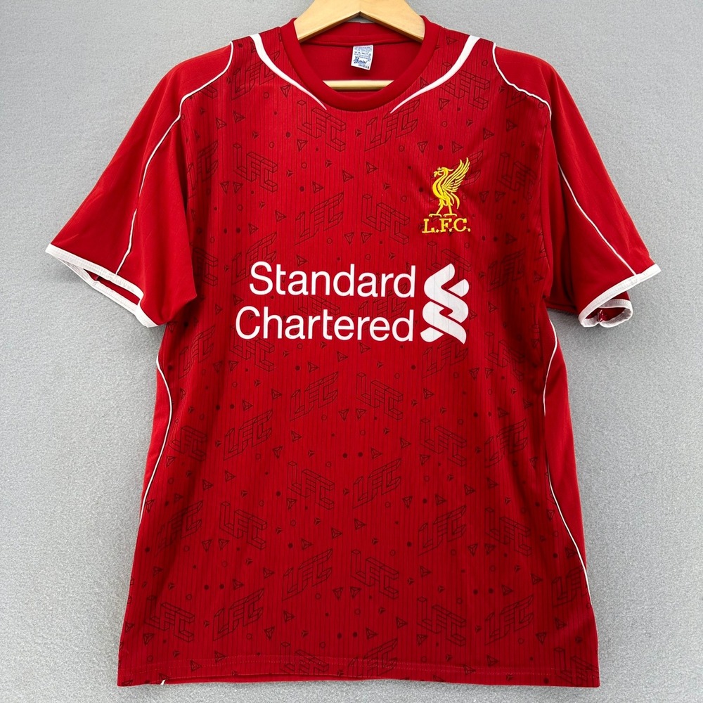 VTG L.F.C. Liverpool FC Soccer Jersey Standard Chartered 12 Red Mens L Futbol